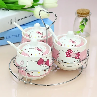 Cartoon Ceramic Hello Kitty Doraemon Sugar Bowl Home Kitchen 3 In 1 Set Salt Condiment Pot Jars With 3 Spoons
Cartoon Ceramic Hello Kitty Doraemon Sugar Bowl Home Kitchen 3 In 1 Set Salt Condiment Pot Jars With 3 Spoons