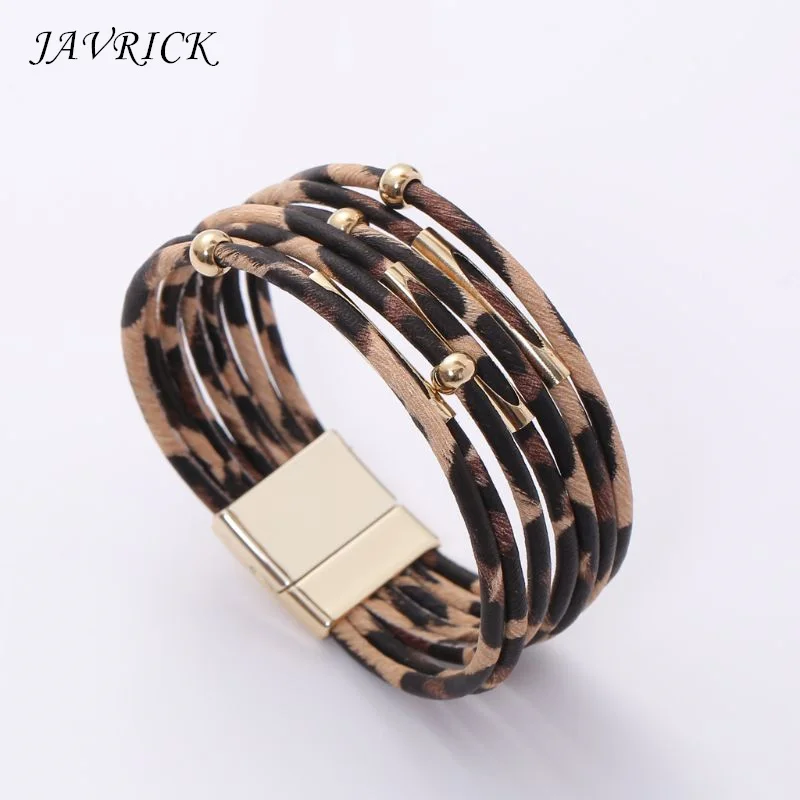 Leopard Leather Women Bracelet Memory Wire Multilayer Wrap Wide Bracelet Ladies Jewelry Gift
Leopard Leather Women Bracelet Memory Wire Multilayer Wrap Wide Bracelet Ladies Jewelry Gift