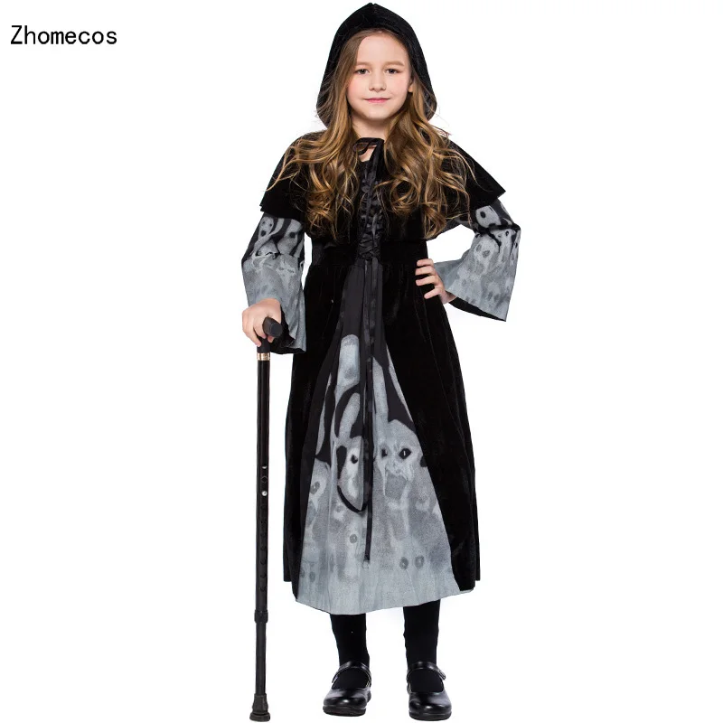 Cashmere Girls Noctilucent Skeleton Witch Costumes Cosplay With Hooded Opera Cape For Children Halloween Party Dress
Cashmere Girls Noctilucent Skeleton Witch Costumes Cosplay With Hooded Opera Cape For Children Halloween Party Dress