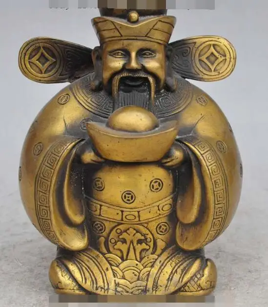 S03237 6"chinese bronze wealth yuanbao ingot Jambhala Mammon god immortals lucky statue B0403
S03237 6"chinese bronze wealth yuanbao ingot Jambhala Mammon god immortals lucky statue B0403
