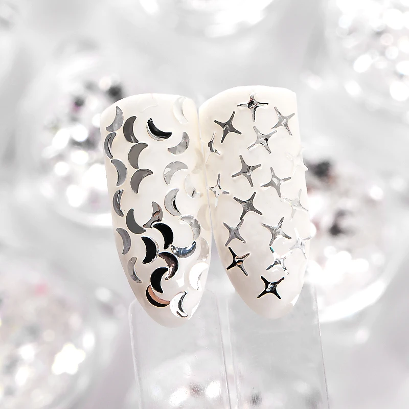 MEET ACROSS 1 Box Silver Nail Sequins Mixed Size Nail Art Glitters Star Moon Rhombus Flakes Paillettes 3D Nail Art Decoration
MEET ACROSS 1 Box Silver Nail Sequins Mixed Size Nail Art Glitters Star Moon Rhombus Flakes Paillettes 3D Nail Art Decoration