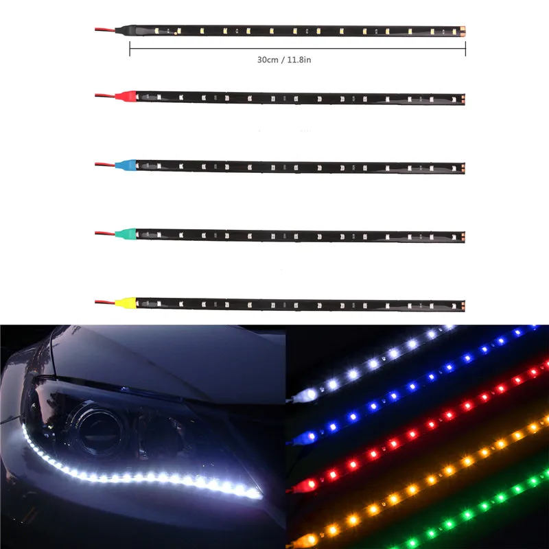 Waterproof 30cm/11.8" Car Auto Flexible LED Strip Light High Power 12V 15SMD LED Daytime Running Light Decorative Car DRL
Waterproof 30cm/11.8" Car Auto Flexible LED Strip Light High Power 12V 15SMD LED Daytime Running Light Decorative Car DRL
