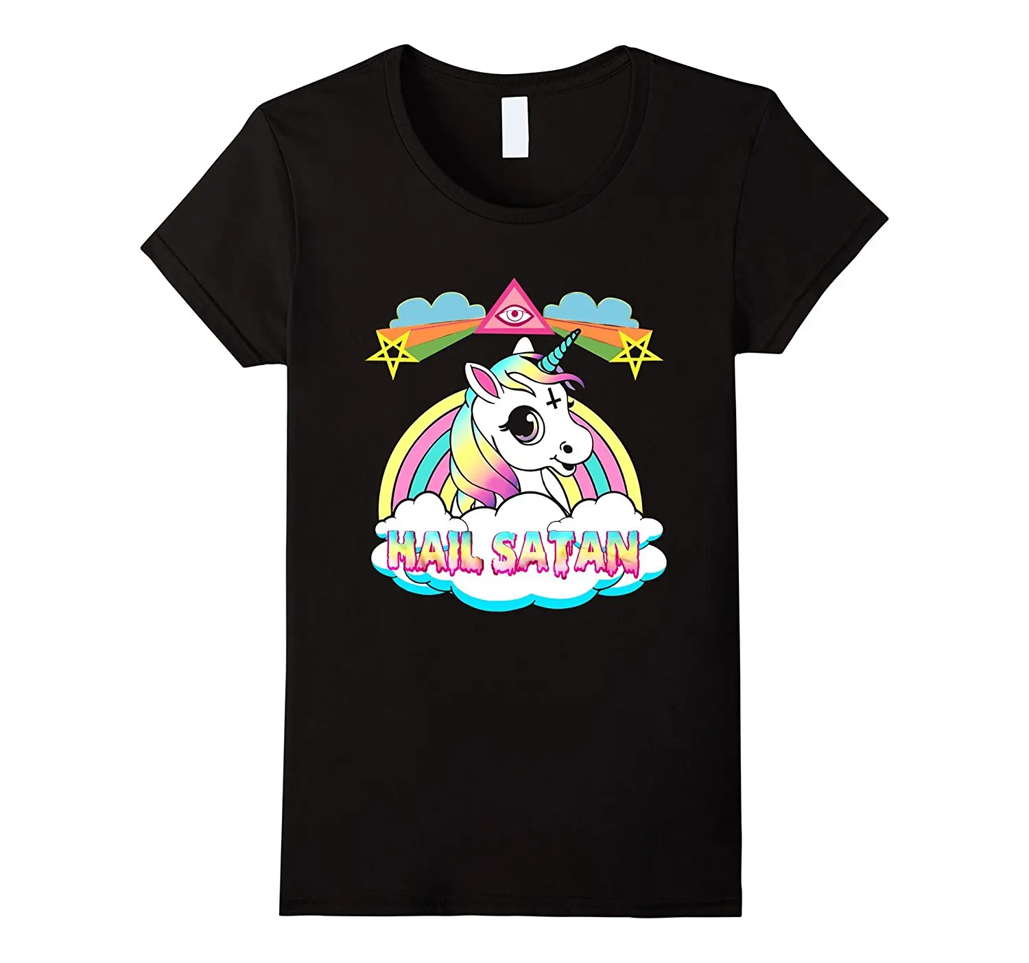 Unicorn Hail Satan Death Metal Rainbown Tshirt Novelty Printed Summer Cotton Women Tops Print Women T Shirt Top Tee
Unicorn Hail Satan Death Metal Rainbown Tshirt Novelty Printed Summer Cotton Women Tops Print Women T Shirt Top Tee