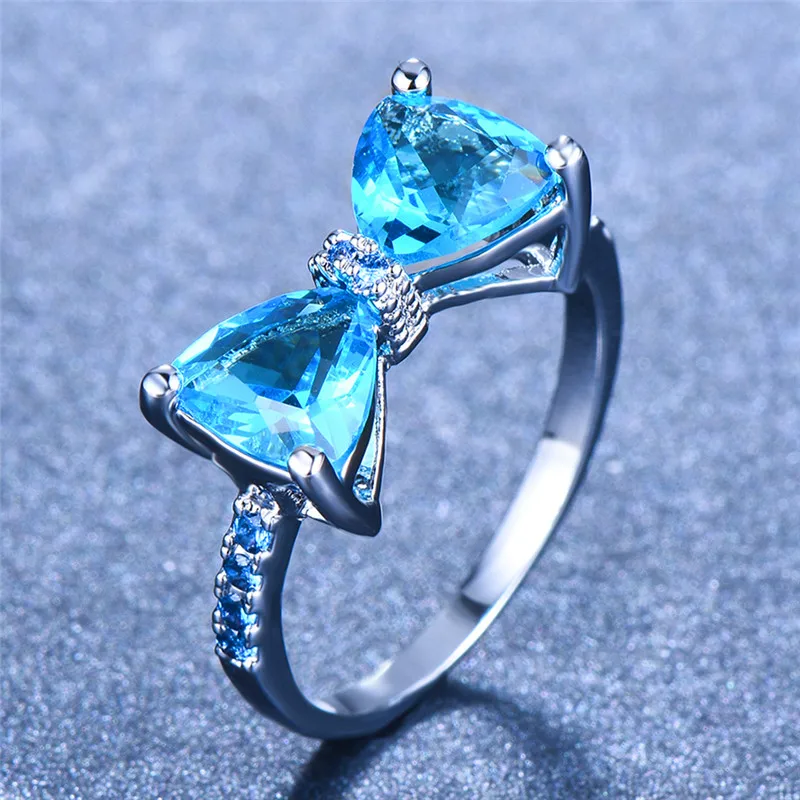 Luxury Crystal Light Blue Stone Ring Boho Small Bowknot Engagement Ring Female Ladies Wedding Bands Rings For Women
Luxury Crystal Light Blue Stone Ring Boho Small Bowknot Engagement Ring Female Ladies Wedding Bands Rings For Women