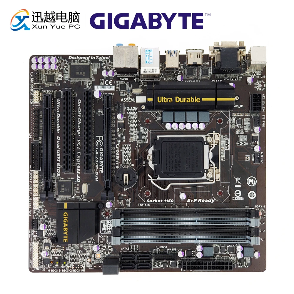 

Gigabyte GA-Z87M-D3H Desktop Motherboard Z87M-D3H Z87 LGA 1150 Core i7 i5 i3 DDR3 32G SATA3 USB3.0 HDMI VGA DVI Micro-ATX