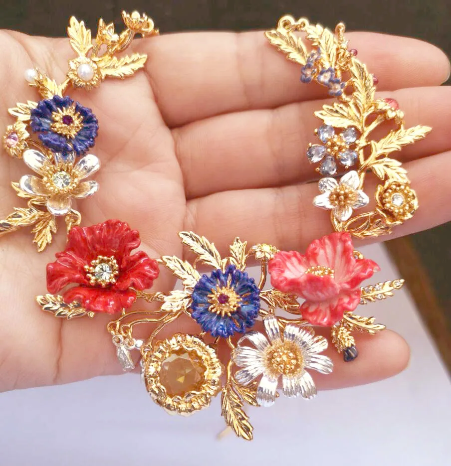 CSxjd 2019 New Luxury Enamel Glaze Spring and summer golden wilderness Cornflower Sunflower big Necklaces
CSxjd 2019 New Luxury Enamel Glaze Spring and summer golden wilderness Cornflower Sunflower big Necklaces