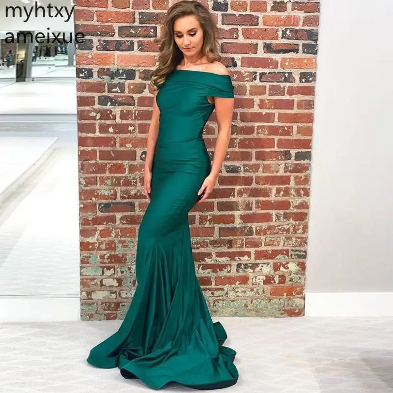 Off The Shoulder Custom Evening Dresses Mermaid Style Simple Formal Party 2019 New Arrival Cheap Dark Green Gowns Robe De Soiree
Off The Shoulder Custom Evening Dresses Mermaid Style Simple Formal Party 2019 New Arrival Cheap Dark Green Gowns Robe De Soiree