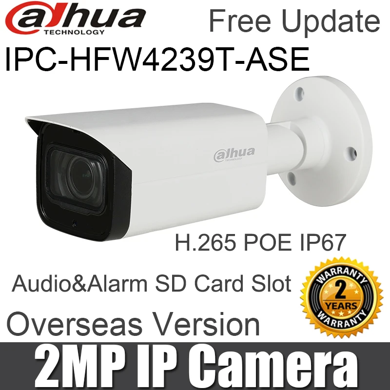 Dahua IPC-HFW4239T-ASE 2MP Bullet Network Camera WDR Full-color Starlight Mini POE H.265 Audio&Alarm SD Card Slot IP Camera
Dahua IPC-HFW4239T-ASE 2MP Bullet Network Camera WDR Full-color Starlight Mini POE H.265 Audio&Alarm SD Card Slot IP Camera
