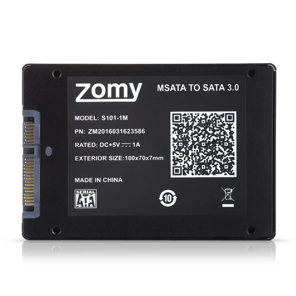 ZOMY S101- 1M HDD Enclosure Mini External mSATA to SATA 3.0 2.5 inch HDD/SSD Converter HDD Docking Station Black Case
ZOMY S101- 1M HDD Enclosure Mini External mSATA to SATA 3.0 2.5 inch HDD/SSD Converter HDD Docking Station Black Case