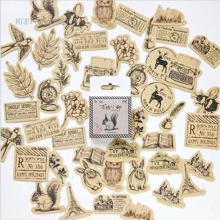 46Pcs/box Retro Animals Botany buildings mini Paper Stickers Flakes For Diary Decoration Diy Scrapbooking Stationery Sticker
46Pcs/box Retro Animals Botany buildings mini Paper Stickers Flakes For Diary Decoration Diy Scrapbooking Stationery Sticker