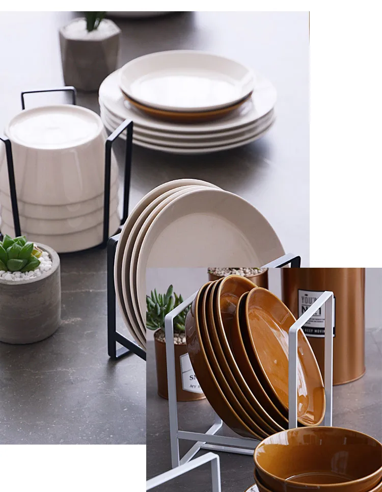 Dish-Drainer-Draining-Plate-Rack-Kitchen-Bowl-Cups-Mug-Organizer-Cucina-Holder-Black-White-Iron-Storage-Knife-Shelf-Organization-021