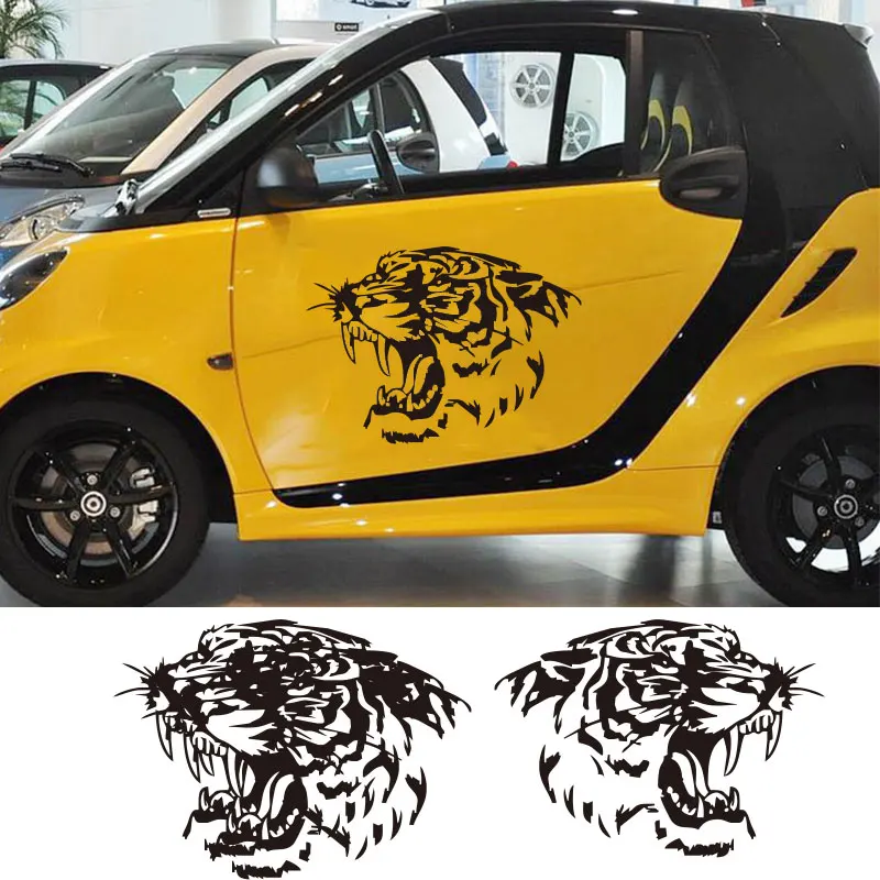 Car-Stickers-Tiger-Head-Roaring-Creative-Decals-For-VW-skoda-Kia-Smart-Fortwo-Golf-Polo-Peugeot