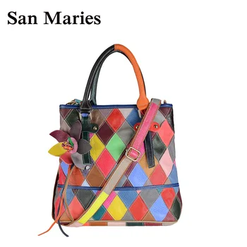 San Maries Women Casual Tote Bags Cow Leather Women's Messenger Bags Flower Lady Cross Body Bag Plaid Shoulder Bag Female Bolsas
San Maries Women Casual Tote Bags Cow Leather Women's Messenger Bags Flower Lady Cross Body Bag Plaid Shoulder Bag Female Bolsas