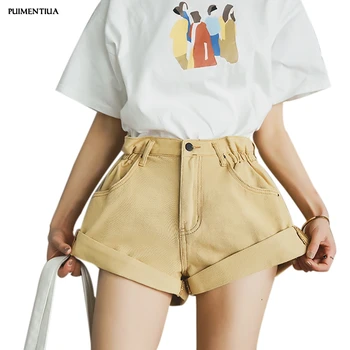 Puimentiua 2019 Summer Women Casual Jean Shorts High Elastic Waist Wide Edge Denim Shorts Female Solid Pocket Rolled Jean Shorts
Puimentiua 2019 Summer Women Casual Jean Shorts High Elastic Waist Wide Edge Denim Shorts Female Solid Pocket Rolled Jean Shorts