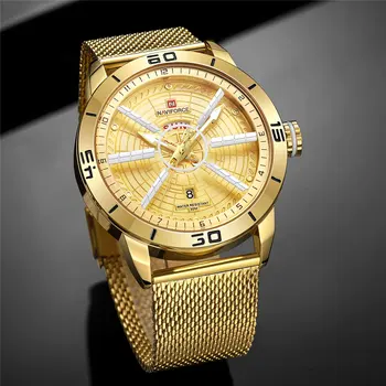 

Mens Watches Top Brand Luxury NAVIFORCE Men's Wristwatch Quartz Watch Analog 30M Waterproof Fashion Gold Clock Relogio Masculino