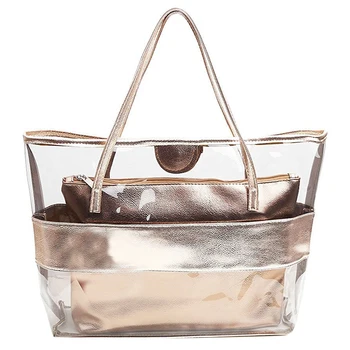 FGGS-Waterproof Half Transparent Hand Bag, PVC Beach Bag and Polyester with Small Bag
FGGS-Waterproof Half Transparent Hand Bag, PVC Beach Bag and Polyester with Small Bag