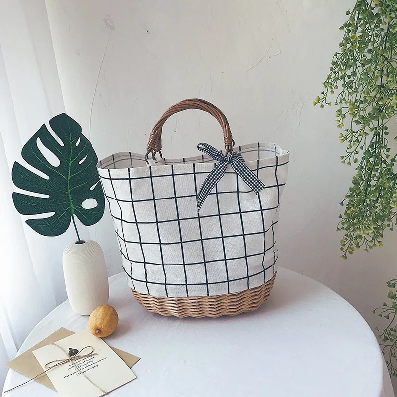 Japanese girl canvas bag handbag new wave wild fashion Sen plaid bow woven small fresh fashion handbag beach bag large capacity
Japanese girl canvas bag handbag new wave wild fashion Sen plaid bow woven small fresh fashion handbag beach bag large capacity