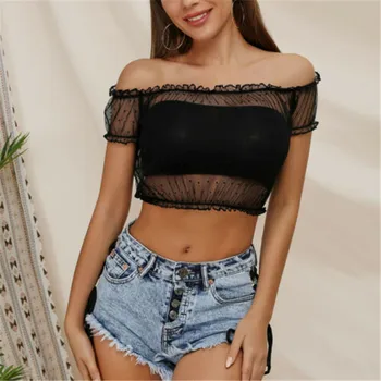Womens Off Shoulder Summer Bustier Crop Top Fashion Short Sleeve Polka Dot Printed Casual Tank Tops Short Mini Sexy Black Blouse
Womens Off Shoulder Summer Bustier Crop Top Fashion Short Sleeve Polka Dot Printed Casual Tank Tops Short Mini Sexy Black Blouse