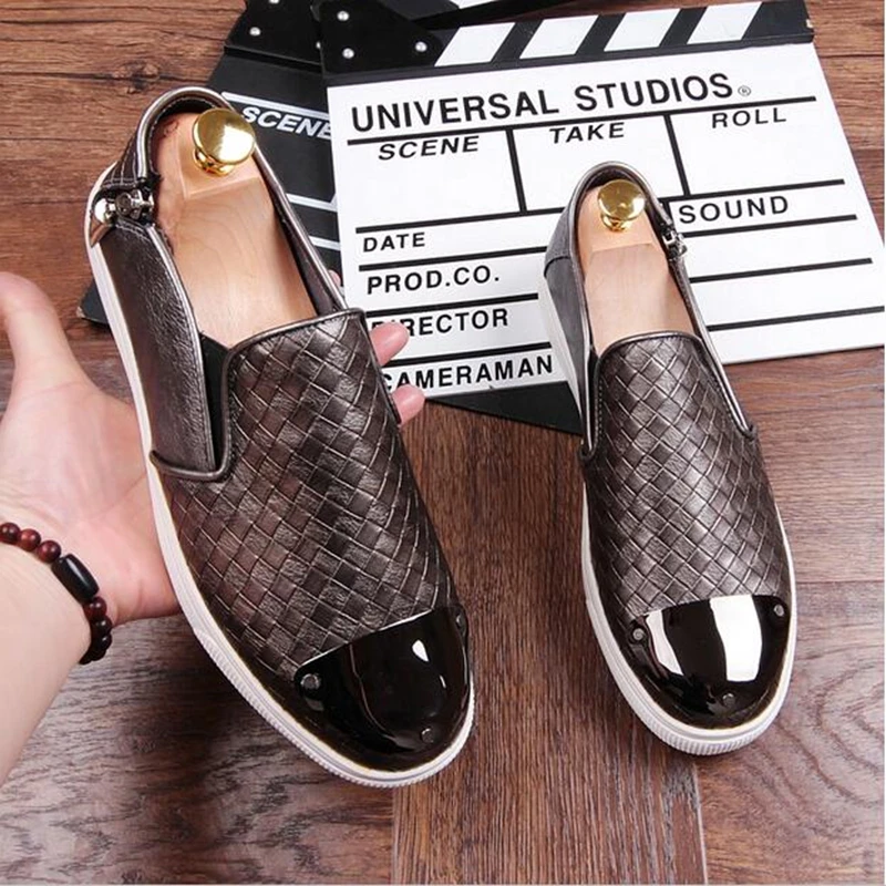 Италия Стиль Мужчины Slip-on Мокасины Натуральная Кожа мужская Платье Обувь