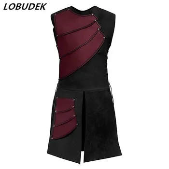 Brown Wine Black Bandage Vest Sleeveless Long Coat Men's Dancer Show Stage Outfits Nightclub Singer Concert Performance Costumes
Brown Wine Black Bandage Vest Sleeveless Long Coat Men's Dancer Show Stage Outfits Nightclub Singer Concert Performance Costumes