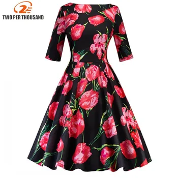 Spring Vintage Dress Autumn Retro Floral Print 1950 S Style Elegant Oansatz Party Half Shell Pink Vintage Dress New
Spring Vintage Dress Autumn Retro Floral Print 1950 S Style Elegant Oansatz Party Half Shell Pink Vintage Dress New