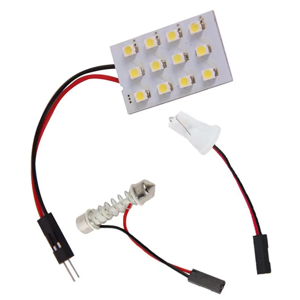 48 SMD 3528 48 LED Panel White Car Reading Map Lamp Auto Dome Interior Bulb Roof Light with T10 Adapter
48 SMD 3528 48 LED Panel White Car Reading Map Lamp Auto Dome Interior Bulb Roof Light with T10 Adapter