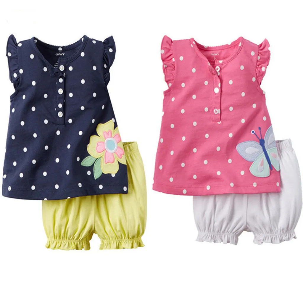 Decorative Infant Baby Clothes Set Sleeveless Polka Dot Flower Butterfly Printed Clothes Set Outfits baby Kids girls Clothes Set
Decorative Infant Baby Clothes Set Sleeveless Polka Dot Flower Butterfly Printed Clothes Set Outfits baby Kids girls Clothes Set