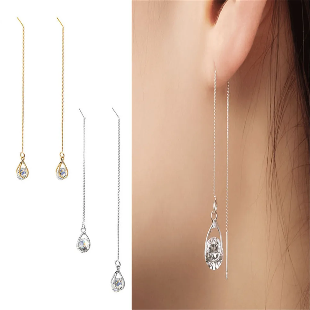 Wholesale 1 Pair Female Earrings Drop Rhinestone Earrings Brief Personality Long Tassel Design Waterdrop Style Crystal Earrings
Wholesale 1 Pair Female Earrings Drop Rhinestone Earrings Brief Personality Long Tassel Design Waterdrop Style Crystal Earrings