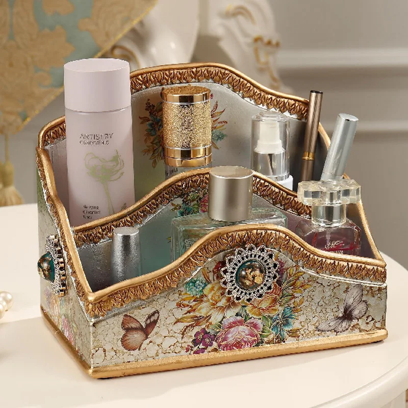 Creative multi-function tissue box decoration cosmetic storage box European large desktop with lid dressing table finishing box
Creative multi-function tissue box decoration cosmetic storage box European large desktop with lid dressing table finishing box