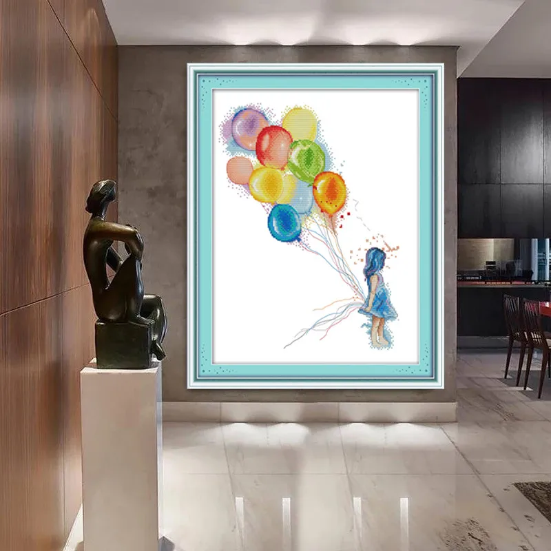 Little girl with balloons Cross Stitch Kits Colorful Printed pattern canvas Embroidery Needlework set Cross-stitch Decorative
Little girl with balloons Cross Stitch Kits Colorful Printed pattern canvas Embroidery Needlework set Cross-stitch Decorative