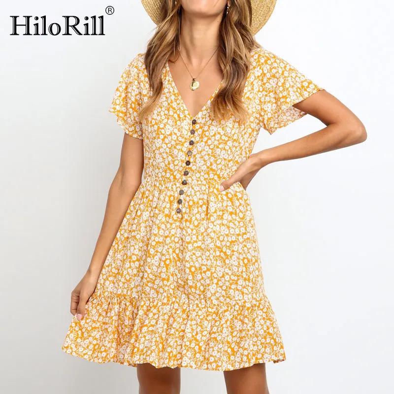 Casual Women Dresses 2019 Boho Floral Print Summer Beach Sundress Sexy Deep V Neck Party Mini Dress A Line Short Sleeve Vestidos
Casual Women Dresses 2019 Boho Floral Print Summer Beach Sundress Sexy Deep V Neck Party Mini Dress A Line Short Sleeve Vestidos