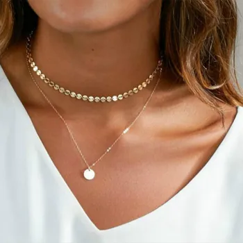 2018 Summer Simple Gold Coin Layered Choker Necklace For Women Multi Layer Chocker Necklaces collar collier ras du cou femme
2018 Summer Simple Gold Coin Layered Choker Necklace For Women Multi Layer Chocker Necklaces collar collier ras du cou femme
