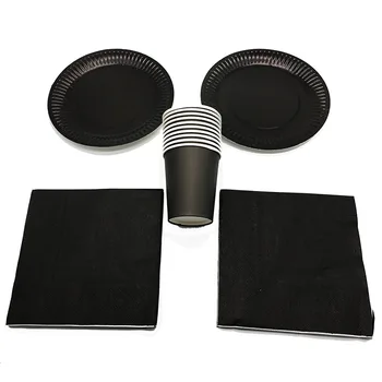 60PCS/LOT BLACK THEME DISPOSABLE PLATES CUPS NAPKINS SOLID COLOR DISPOSABLE NAPKINS CUPS PLATES BLACK PARTY SET 20 PEOPLE USE
60PCS/LOT BLACK THEME DISPOSABLE PLATES CUPS NAPKINS SOLID COLOR DISPOSABLE NAPKINS CUPS PLATES BLACK PARTY SET 20 PEOPLE USE