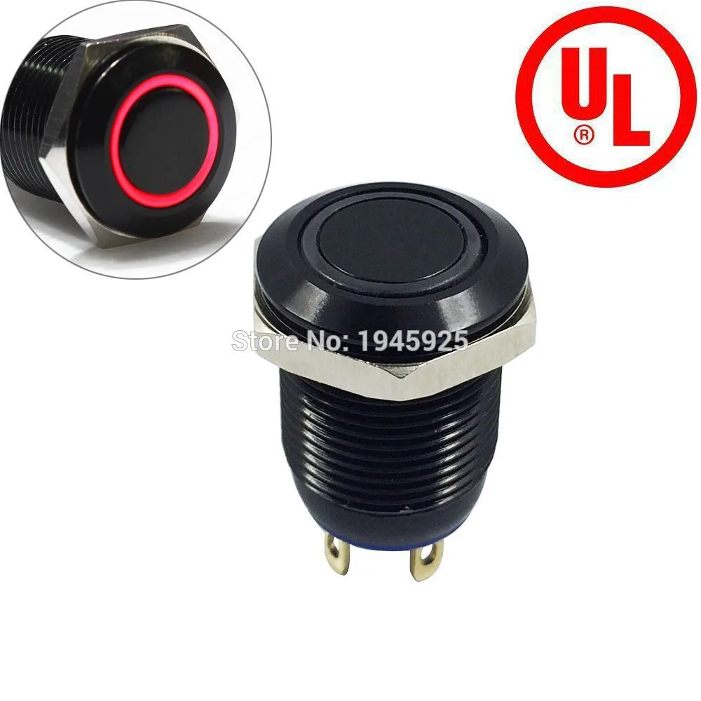 12mm 1/2" 3V Led Light Metal Momentary Push Button Switch Industrial Boat Car DIY Switch Black
12mm 1/2" 3V Led Light Metal Momentary Push Button Switch Industrial Boat Car DIY Switch Black