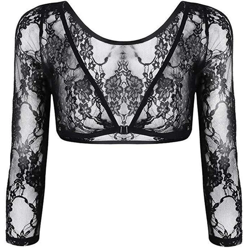 Women Lingerie Ballet Crop Top Ballet Shrug Wrap Top See Through Floral Lace 3/4 Length Sleeve Slip-on Short Shirts Dance Shawl
Women Lingerie Ballet Crop Top Ballet Shrug Wrap Top See Through Floral Lace 3/4 Length Sleeve Slip-on Short Shirts Dance Shawl