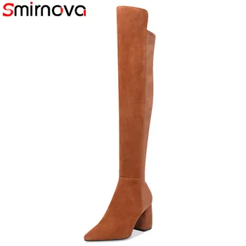Smirnova NEW arrival 2018 thigh high booots pointed toe thick high heels boots keep warm suede leather boots women shoes
Smirnova NEW arrival 2018 thigh high booots pointed toe thick high heels boots keep warm suede leather boots women shoes