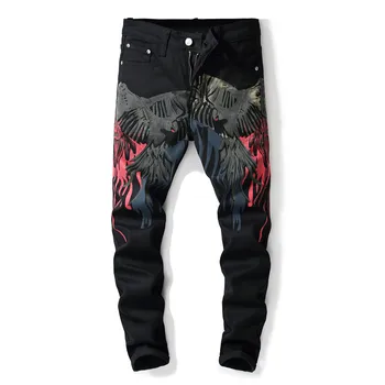 Hot Sale European American Style Fashion Brand mens black print jeans luxury Men slim denim trousers Slim Pants black jeans 
Hot Sale European American Style Fashion Brand mens black print jeans luxury Men slim denim trousers Slim Pants black jeans