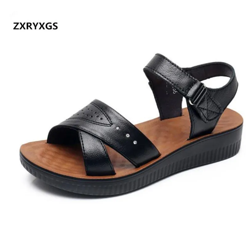Soft Cowhide Women Leather Sandals 2019 Comfort Summer Fashion Casual Sandals Middle-aged Women's Sandals Non-slip Flat Sandals
Soft Cowhide Women Leather Sandals 2019 Comfort Summer Fashion Casual Sandals Middle-aged Women's Sandals Non-slip Flat Sandals