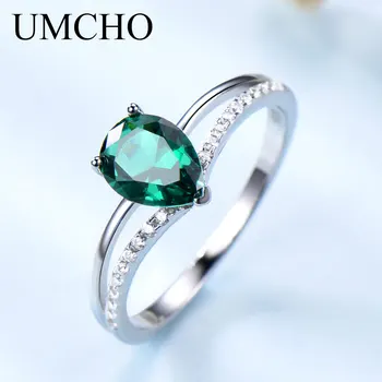 UMCHO Real 925 Sterling Silver Created Nano Emerald Water Drop Rings High Grade Elegant Jewelry For Mother's Gifts Fine Jewelry
UMCHO Real 925 Sterling Silver Created Nano Emerald Water Drop Rings High Grade Elegant Jewelry For Mother's Gifts Fine Jewelry