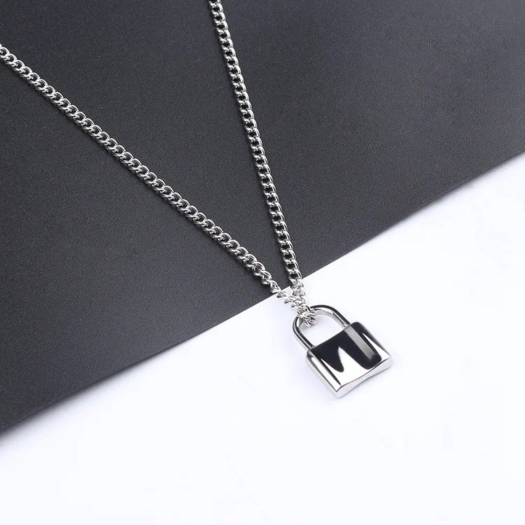 Ins Hot Harujuku PadLock Pendant Necklace Women Vintage Jewelry Titanium Steel Silver Lock Charms Chain Collier Femme Male Gift
Ins Hot Harujuku PadLock Pendant Necklace Women Vintage Jewelry Titanium Steel Silver Lock Charms Chain Collier Femme Male Gift