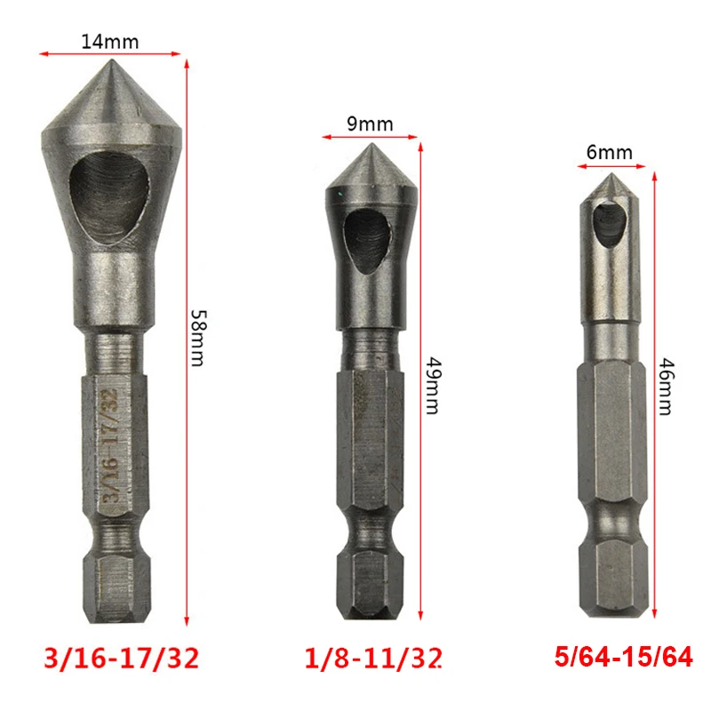3 Pcs/Set Woodworking Countersink Drill Chamfer 90 Degree Bit Punch Tool for Wood PVC Aluminum Plate ALI88
3 Pcs/Set Woodworking Countersink Drill Chamfer 90 Degree Bit Punch Tool for Wood PVC Aluminum Plate ALI88
