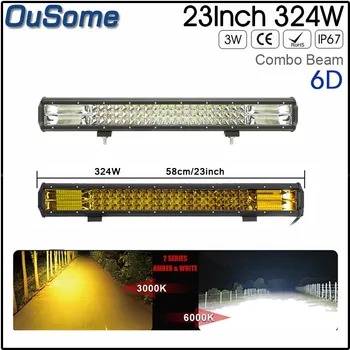 amber white 23 Inch tri rows offroad LED Light Bar 324W high power for truck work car tractor boat off road 4x4 ATV UTV SUV
amber white 23 Inch tri rows offroad LED Light Bar 324W high power for truck work car tractor boat off road 4x4 ATV UTV SUV