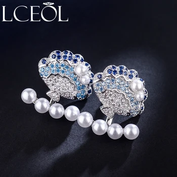 LCEOL Pearl Stud Earrings with Micro Cubic Zirconia Elegant Blooming Flower Design Jewelry for Wedding Luxury Bijoux
LCEOL Pearl Stud Earrings with Micro Cubic Zirconia Elegant Blooming Flower Design Jewelry for Wedding Luxury Bijoux