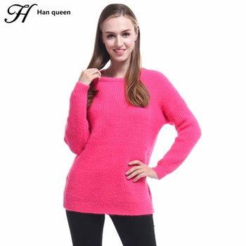 H han queen Women Sweater Loose Soft Korean Design Long Sleeve O-Neck Mink Cashmere Elasticity Knitted Jumper Sweaters Pullover
H han queen Women Sweater Loose Soft Korean Design Long Sleeve O-Neck Mink Cashmere Elasticity Knitted Jumper Sweaters Pullover
