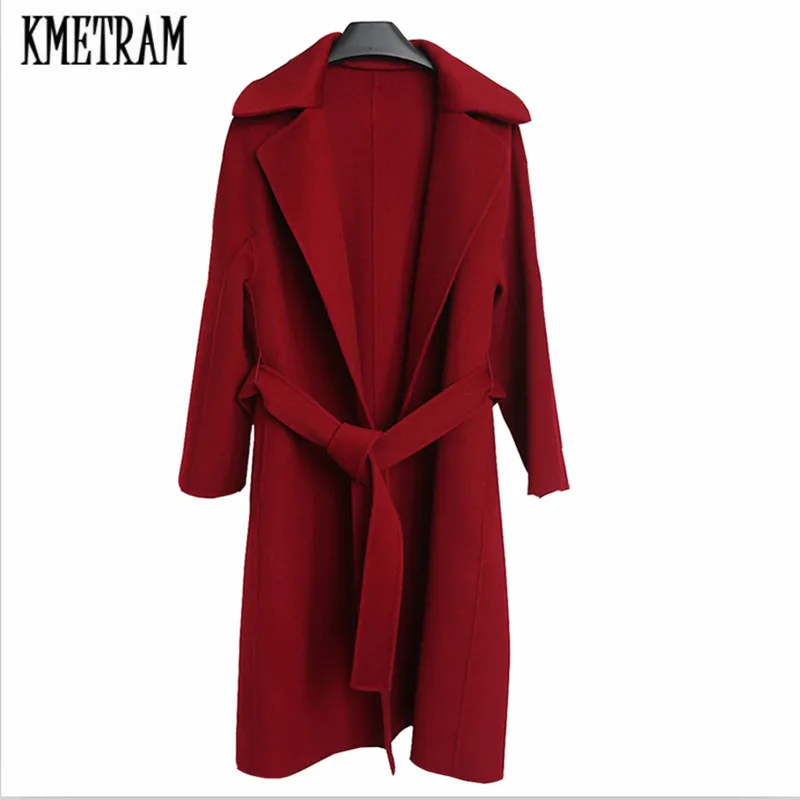 KMETRAM Autumn and Winter Fashion Women's Wool Coat 100% Wool Overcoat Turn-Down Collar Wine Red Slim Manteau Femme Hiver HH558
KMETRAM Autumn and Winter Fashion Women's Wool Coat 100% Wool Overcoat Turn-Down Collar Wine Red Slim Manteau Femme Hiver HH558