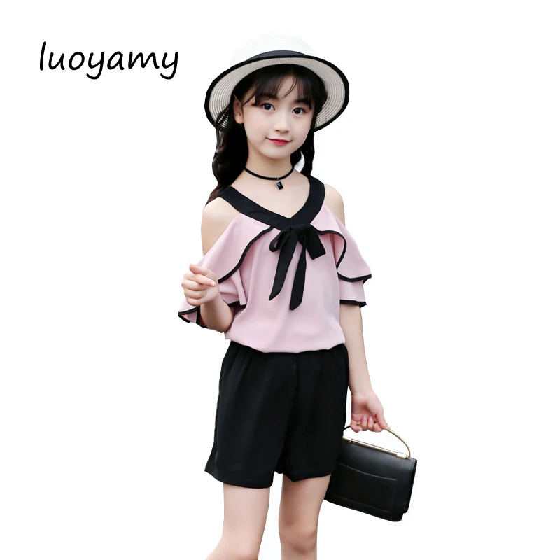 luoyamy Summer Kids Clothes Girls Strapless White Pink Tie Tops + Pants 2 PCS Girls Clothing Set Teenage Suit For Girls
luoyamy Summer Kids Clothes Girls Strapless White Pink Tie Tops + Pants 2 PCS Girls Clothing Set Teenage Suit For Girls
