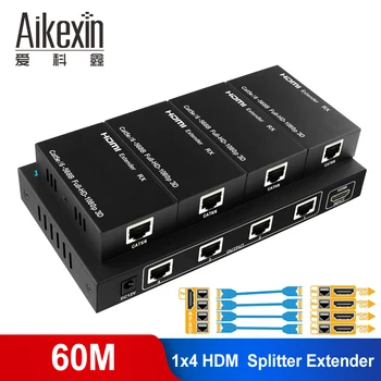 Aikexin 1080P 1x4 4 port HDMI Extender Splitter Over CAT5e/CAT6 LAN Ethernet cable 195ft HDMI Extender 60m 1 to 4 HDMI Splitter
Aikexin 1080P 1x4 4 port HDMI Extender Splitter Over CAT5e/CAT6 LAN Ethernet cable 195ft HDMI Extender 60m 1 to 4 HDMI Splitter