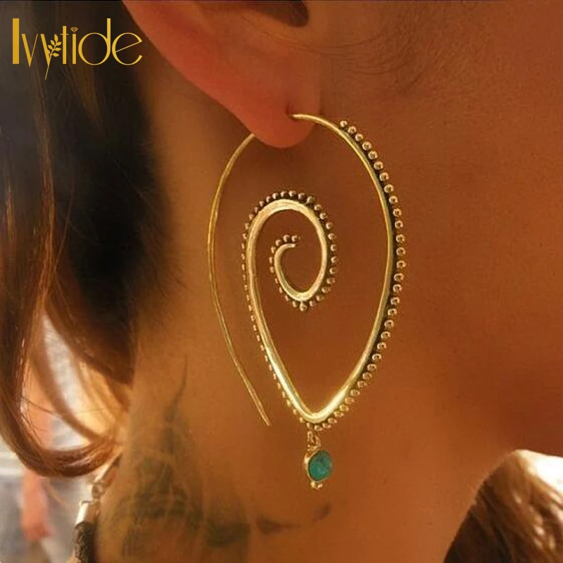 Lvytide 1 pair hoop earrings Oval Imitation gemstone Spiral earrings Gypsy Indian earring Spiral jewelry
Lvytide 1 pair hoop earrings Oval Imitation gemstone Spiral earrings Gypsy Indian earring Spiral jewelry