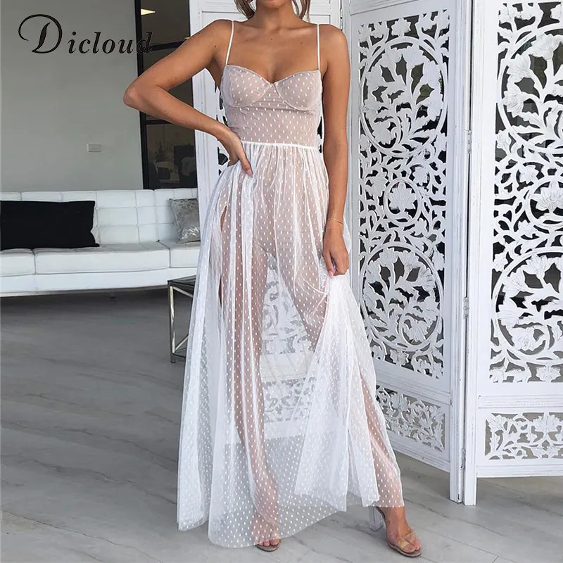 DICLOUD Sexy High Split Lace Maxi Party Dresses Women Spring Summer See Through Dot Mesh Elegant Long Dress Night
DICLOUD Sexy High Split Lace Maxi Party Dresses Women Spring Summer See Through Dot Mesh Elegant Long Dress Night