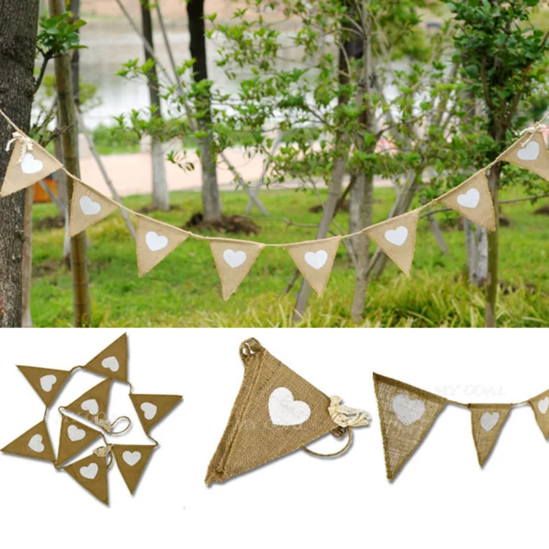 European and American Wedding Decoration with Linen Love Triangles Pull Flag 10pcs
European and American Wedding Decoration with Linen Love Triangles Pull Flag 10pcs